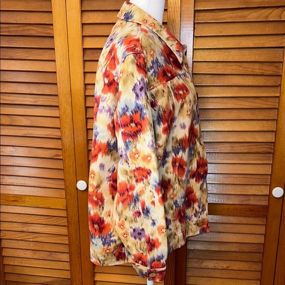 Chico’s Fall Floral  Button-Up Jacket Size XL - Picture 7 of 9